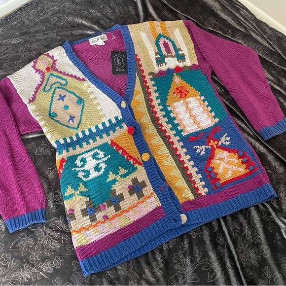 Vintage 90s knit cardigan - Picture 2 of 4